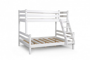 Адель кровать двухъярусная с наклонной лестницей Белый в Бородино - borodino.mebel54.com | фото