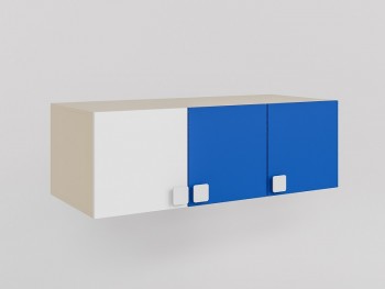 Антресоль на шкаф 3-х створчатый Скай люкс (Синий/Белый/корпус Клен) в Бородино - borodino.mebel54.com | фото
