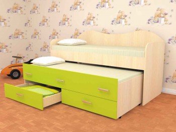 Кровать детская Нимфа двухместная 2.0 Венге/Дуб молочный в Бородино - borodino.mebel54.com | фото