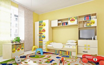 Детская комната Клаксон (Бежевый/корпус Клен) в Бородино - borodino.mebel54.com | фото