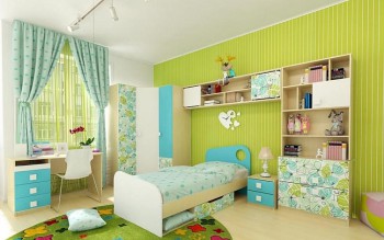 Детская комната Твит (Белый/Зеленый/корпус Клен) в Бородино - borodino.mebel54.com | фото