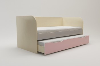 Диван-кровать Грэйси (Розовый/Серый/корпус Клен) в Бородино - borodino.mebel54.com | фото