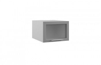 Гарда ГПГС 500 шкаф верхний горизонтальный глубокий со стеклом (Белый Эмалит/корпус Серый) в Бородино - borodino.mebel54.com | фото