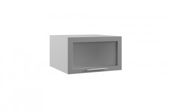 Гарда ГПГС 600 шкаф верхний горизонтальный глубокий со стеклом (Белый Эмалит/корпус Серый) в Бородино - borodino.mebel54.com | фото