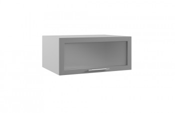 Гарда ГПГС 800 шкаф верхний горизонтальный глубокий со стеклом (Белый Эмалит/корпус Серый) в Бородино - borodino.mebel54.com | фото