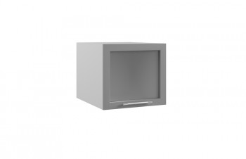 Гарда ГВПГС 500 шкаф верхний горизонтальный глубокий со стеклом высокий (Белый Эмалит/корпус Серый) в Бородино - borodino.mebel54.com | фото
