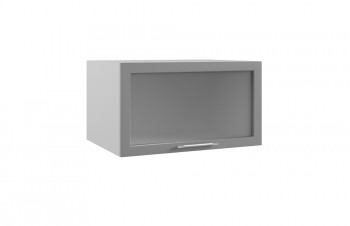 Гарда ГВПГС 800 шкаф верхний горизонтальный глубокий со стеклом высокий (Белый Эмалит/корпус Серый) в Бородино - borodino.mebel54.com | фото
