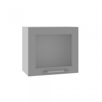 Гарда ВПГС 500 шкаф верхний горизонтальный со стеклом высокий (Белый Эмалит/корпус Серый) в Бородино - borodino.mebel54.com | фото