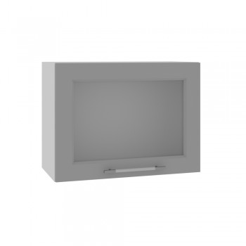 Гарда ВПГС 600 шкаф верхний горизонтальный со стеклом высокий (Белый Эмалит/корпус Серый) в Бородино - borodino.mebel54.com | фото