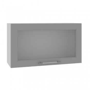 Гарда ВПГС 800 шкаф верхний горизонтальный со стеклом высокий (Белый Эмалит/корпус Серый) в Бородино - borodino.mebel54.com | фото