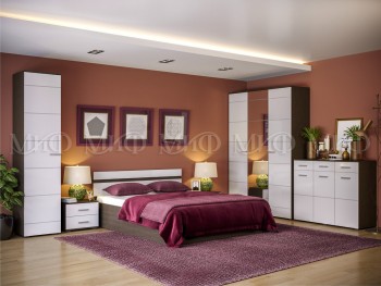 Спальня Нэнси (Венге/Белый глянец) в Бородино - borodino.mebel54.com | фото