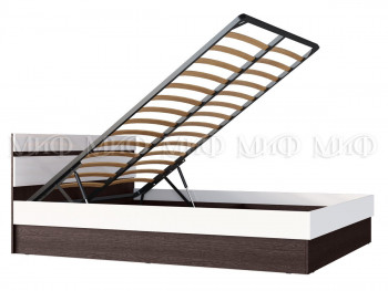 Ким кровать с подъемным механизмом 1,6 (Дуб сонома/белый глянец) в Бородино - borodino.mebel54.com | фото