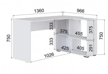 Компьютерный стол угловой СКМУ-4 белый в Бородино - borodino.mebel54.com | фото