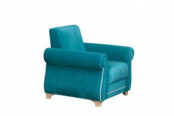 Кресло для отдыха "Порто" (велюр киви бирюза / микровельвет крем) в Бородино - borodino.mebel54.com | фото