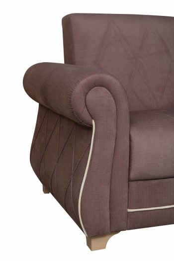 Кресло для отдыха "Порто" (велюр текстура лиловый / микровельвет крем)/осн. в Бородино - borodino.mebel54.com | фото