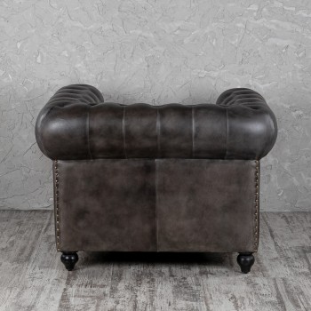 Кресло кожаное Лофт Честер (акация) в Бородино - borodino.mebel54.com | фото