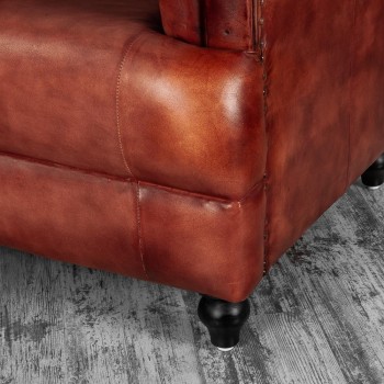 Кресло кожаное Лофт Честер-Нью (Коричневый) в Бородино - borodino.mebel54.com | фото