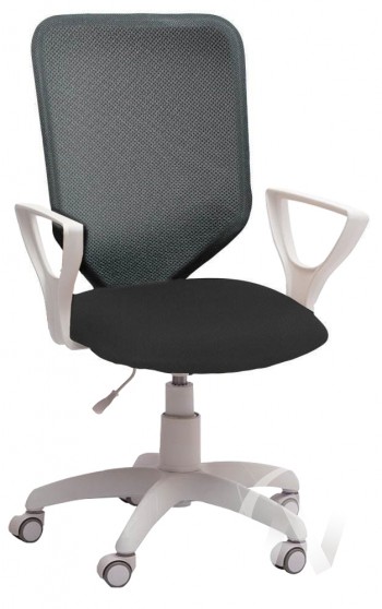 Кресло компьютерное Элегия S (белый/ткань сетка темно-серая) в Бородино - borodino.mebel54.com | фото