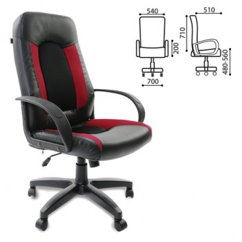 Кресло офисное BRABIX Strike EX-525 (черно-красный) в Бородино - borodino.mebel54.com | фото