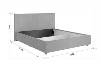 Кровать 1,6 Квест с подъемным механизмом (Топаз велюр) купить в Бородино - borodino.mebel54.com | фото