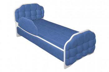 Кровать 160 Атлет 29 Синий (мягкий бортик) в Бородино - borodino.mebel54.com | фото