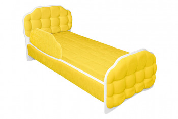 Кровать 160 Атлет 74 Жёлтый (мягкий бортик) в Бородино - borodino.mebel54.com | фото