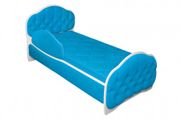 Кровать 160 Гармония 84 Ярко-голубой (мягкий бортик) в Бородино - borodino.mebel54.com | фото