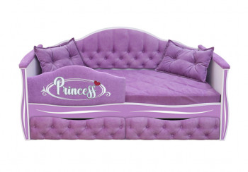 Кровать 160 серии Иллюзия 2 ящика 67 Светло-фиолетовый (подушки/мягкий бортик) в Бородино - borodino.mebel54.com | фото