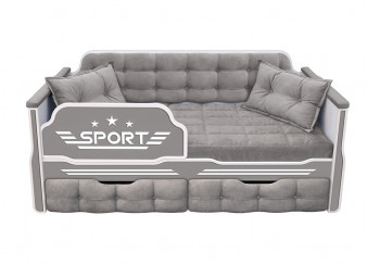 Кровать 160 серии Спорт 2 ящика 45 Серый (подушки) в Бородино - borodino.mebel54.com | фото