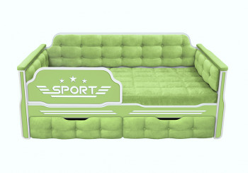 Кровать 160 серии Спорт 2 ящика 81 Фисташка (мягкие боковые накладки) в Бородино - borodino.mebel54.com | фото