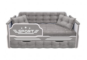Кровать 170 серии Спорт 1 ящик 45 Серый (подушки) в Бородино - borodino.mebel54.com | фото
