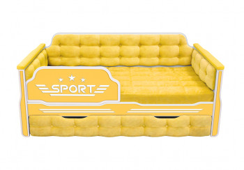 Кровать 170 серии Спорт 1 ящик 74 Жёлтый (мягкие боковые накладки) в Бородино - borodino.mebel54.com | фото