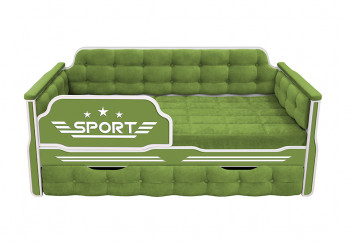 Кровать 170 серии Спорт 1 ящик 76 Зелёный (мягкие боковые накладки) в Бородино - borodino.mebel54.com | фото