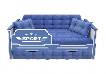 Кровать 170 серии Спорт 1 ящик 85 Синий (подушки) в Бородино - borodino.mebel54.com | фото