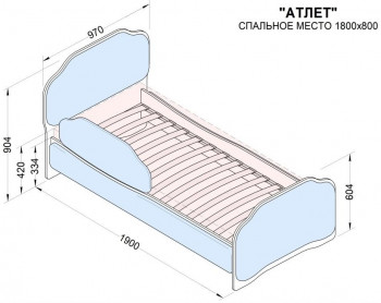 Кровать 180 Атлет 96 Серый (мягкий бортик) в Бородино - borodino.mebel54.com | фото
