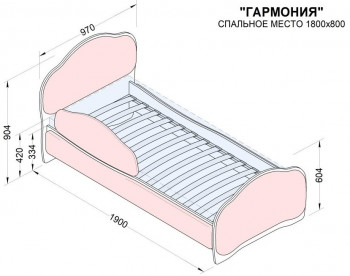Кровать 180 Гармония 18 Бордовый (мягкий бортик) в Бородино - borodino.mebel54.com | фото