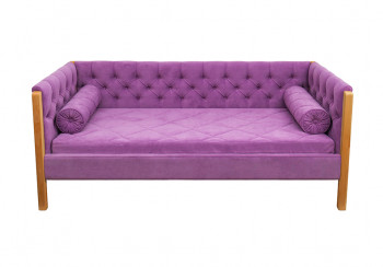 Кровать 180 серии Леди  32 Фиолетовый (подушка валик) в Бородино - borodino.mebel54.com | фото
