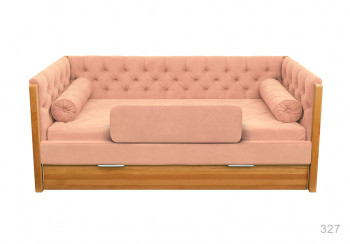 Кровать 180 серии Леди + ящик 15 Бледно-розовый (мягкий бортик/подушка валик) в Бородино - borodino.mebel54.com | фото
