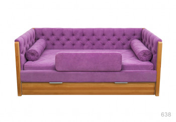 Кровать 180 серии Леди + ящик 32 Фиолетовый (мягкий бортик/подушка валик) в Бородино - borodino.mebel54.com | фото