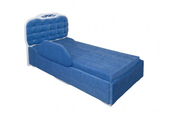 Кровать 190 Атлет Lux 29 Синий (мягкий бортик) в Бородино - borodino.mebel54.com | фото