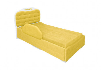 Кровать 190 Атлет Lux 74 Жёлтый (мягкий бортик) в Бородино - borodino.mebel54.com | фото