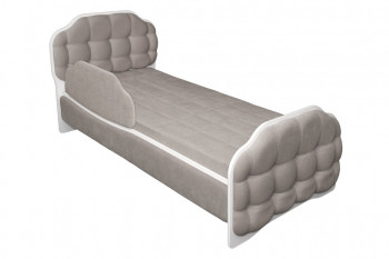 Кровать 190 Атлет Lux 96 Серый (мягкий бортик) в Бородино - borodino.mebel54.com | фото