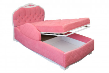 Кровать 190 Гармония Lux 36 Розовый (мягкий бортик) в Бородино - borodino.mebel54.com | фото