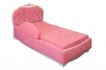 Кровать 190 Гармония Lux 36 Розовый (мягкий бортик) в Бородино - borodino.mebel54.com | фото