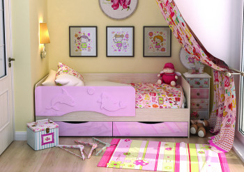 Кровать Алиса КР-812 1,6 Белфорд/Розовый металлик в Бородино - borodino.mebel54.com | фото