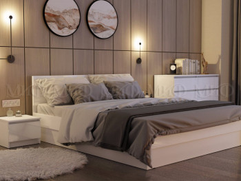 Кровать Челси 1400 (Белый/Белый глянец) в Бородино - borodino.mebel54.com | фото