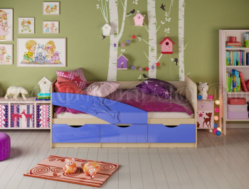 Кровать детская 1,6м Дельфин (Синий металлик) в Бородино - borodino.mebel54.com | фото