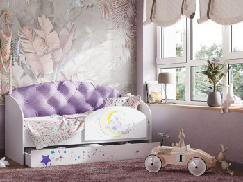 Кровать детская Звездочка Белый/Фиолетовый в Бородино - borodino.mebel54.com | фото