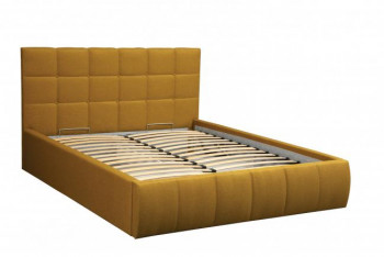Кровать "Диана" ш. 1400 (Н=1010мм) (жаккард горчица) в Бородино - borodino.mebel54.com | фото