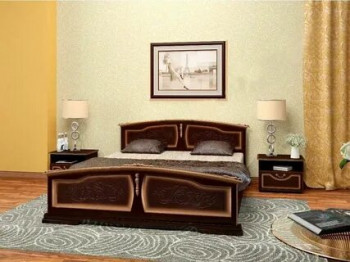 Кровать Елена из массива сосны 1200*2000 Орех в Бородино - borodino.mebel54.com | фото